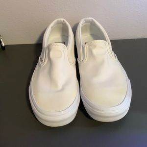 White Slip On Vans
